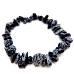 Bracelet en perles chips Obsidienne Neige – Spiritual-Deity