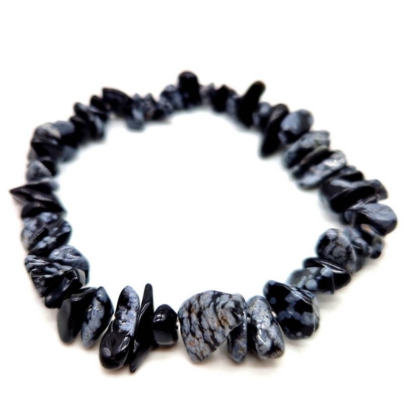 Bracelet en perles chips Obsidienne Neige – Spiritual-Deity