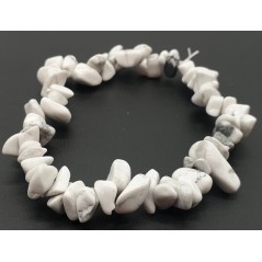 Bracelet perles chips en pierre naturelle Howlite – Spiritual-Deity
