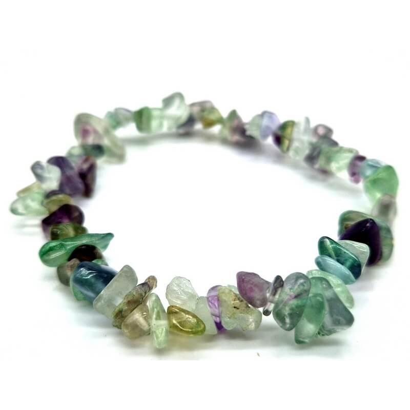 Bracelet perles chips en pierre naturelle Fluorite – Spiritual-Deity Bracelet perles chips en pierre naturelle Fluorite – Spiritual-Deity