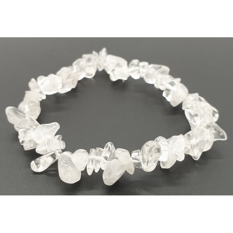 Bracelet en perles chips Cristal de Roche – Spiritual-Deity Bracelet en perles chips Cristal de Roche – Spiritual-Deity
