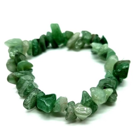 Bracelet perles chips Aventurine Verte