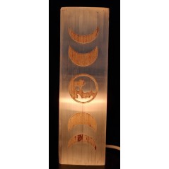 Lampe Sélénite Rectangle Gravée 25cm - Cadran Lunaire