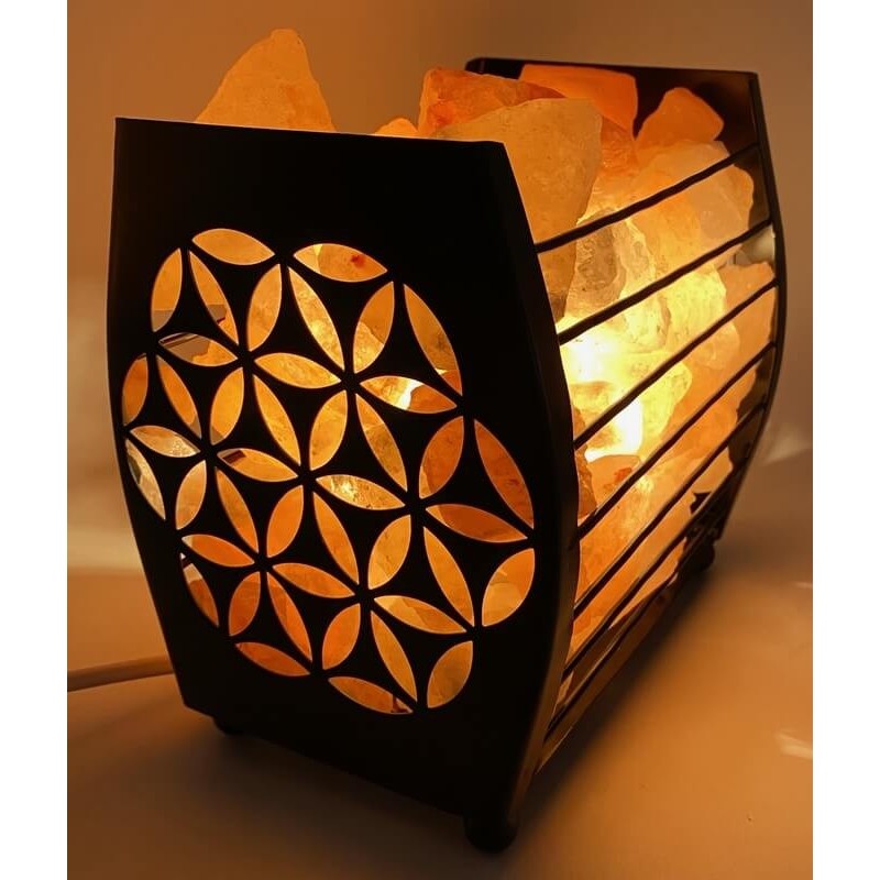 Lampe de Sel Panier Fleur de Vie 3KG