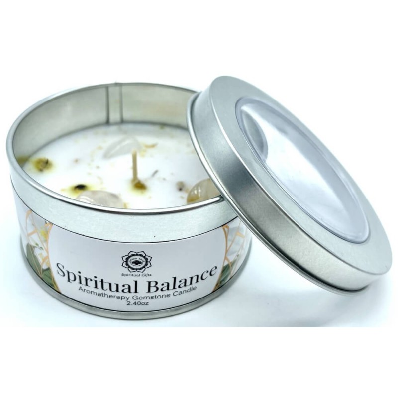 Bougie Green Tree 'Equilibre Spirituel' Cristal de Roche + Jasmin 70g