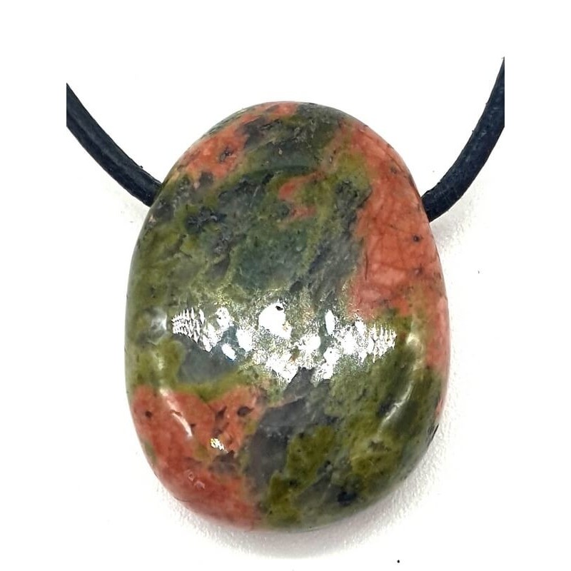 Unakite roulée Percée 3cm