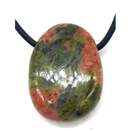 Unakite roulée Percée 3cm