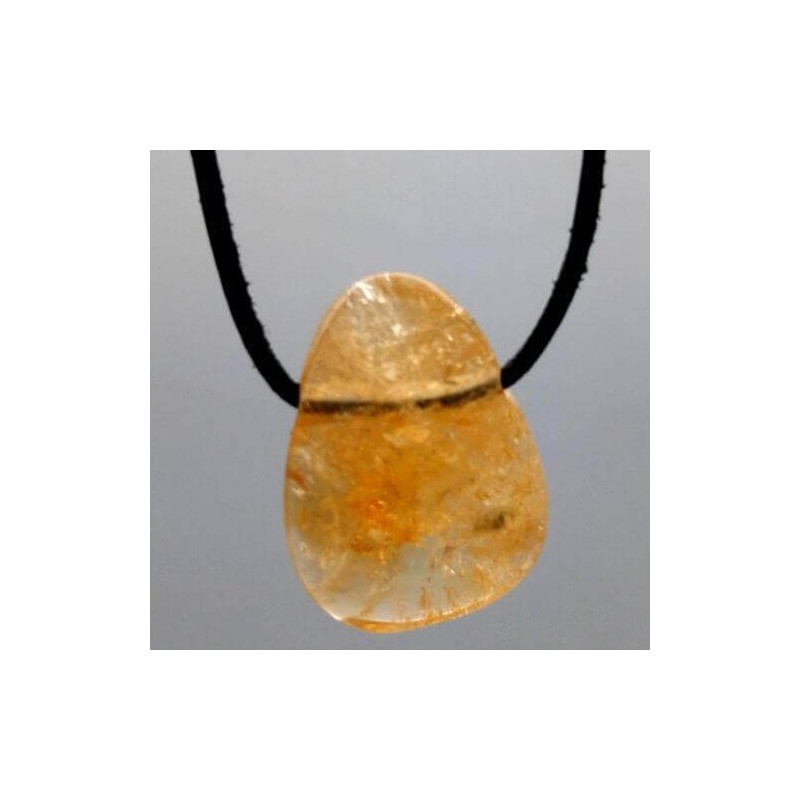 Citrine chauffée roulée Percée 3.5cm