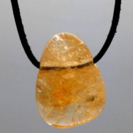 Citrine chauffée roulée Percée 3.5cm