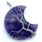 Pendentif Lune Arbre de Vie - Améthyste