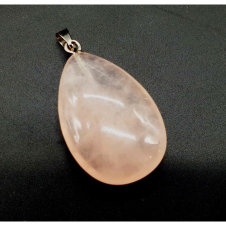 Pendentif Goutte Quartz Rose