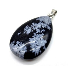 Pendentif Goutte Obsidienne Neige