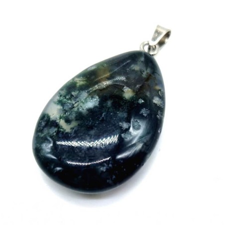 Pendentif Goutte Agate Mousse