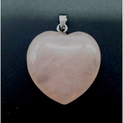 Pendentif Coeur Quartz Rose