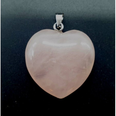 Pendentif Coeur Quartz Rose