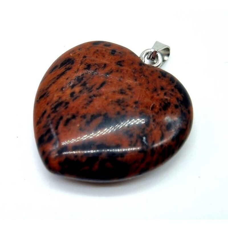 Pendentif Coeur Obsidienne Mahogany