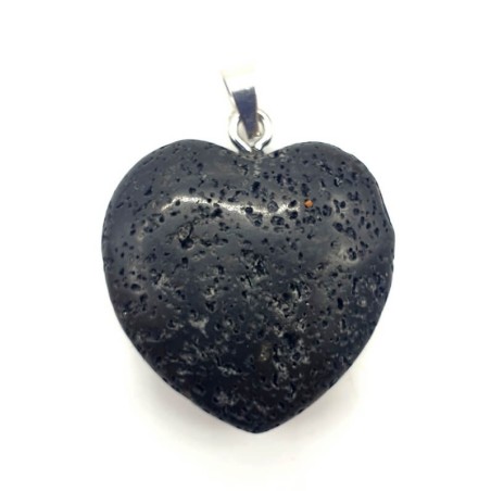 Pendentif Coeur Pierre de Lave