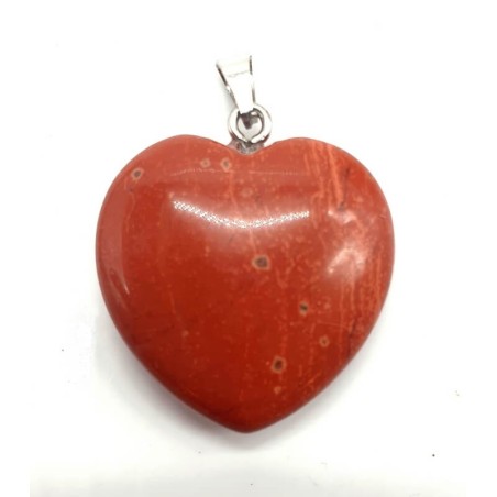 Pendentif Coeur Jaspe Rouge