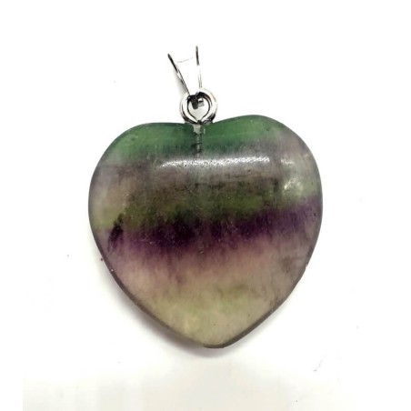 Pendentif Coeur Fluorite Multi