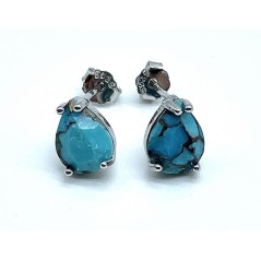 Boucles d'oreilles Argent 925 Turquoise Larme