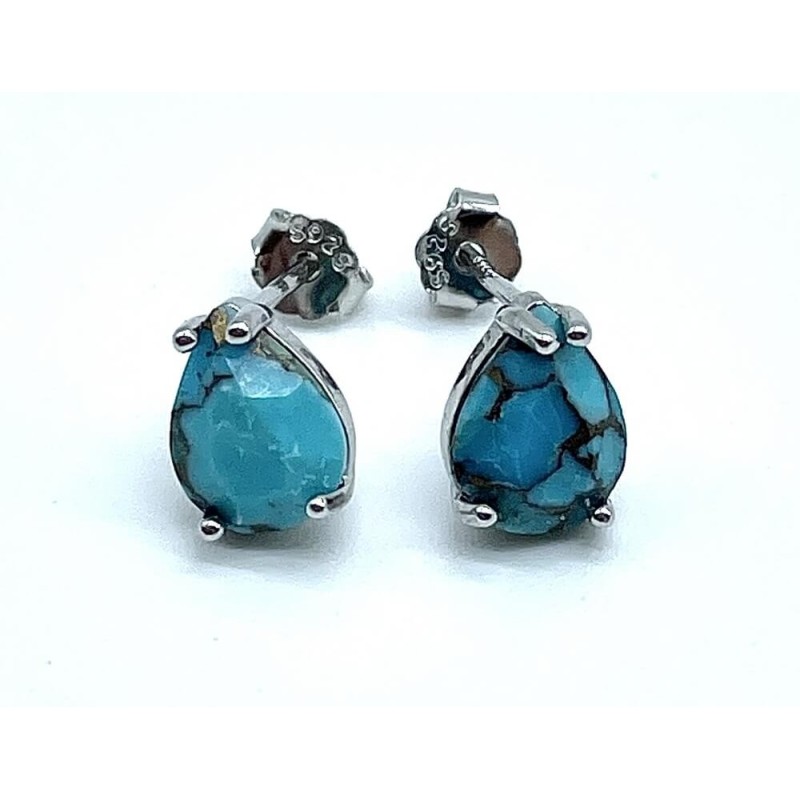 Boucles d'oreilles Argent 925 Turquoise Larme