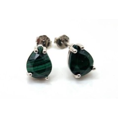 Boucles d'oreilles Argent 925 Malachite Larme