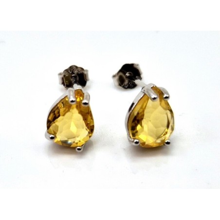 Boucles d'oreilles Argent 925 Citrine Larme