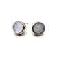 Boucles d'oreilles Argent 925 Labradorite ronde brute