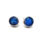 Boucles d'oreilles Argent 925 Apatite ronde brute