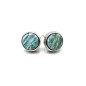 Boucles d'oreilles Argent 925 Amazonite ronde brute