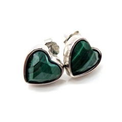 Boucles d'oreilles Argent 925 Malachite Cur