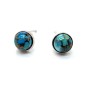 Boucles d'oreilles Argent 925 Turquoise ronde polie