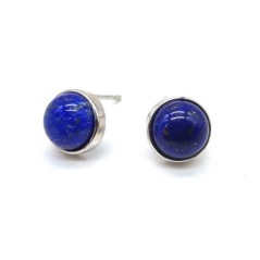 Boucles d'oreilles Argent 925 Lapis Lazuli ronde polie