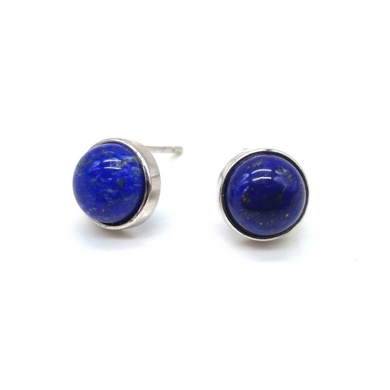 Boucles d'oreilles Argent 925 Lapis Lazuli ronde polie