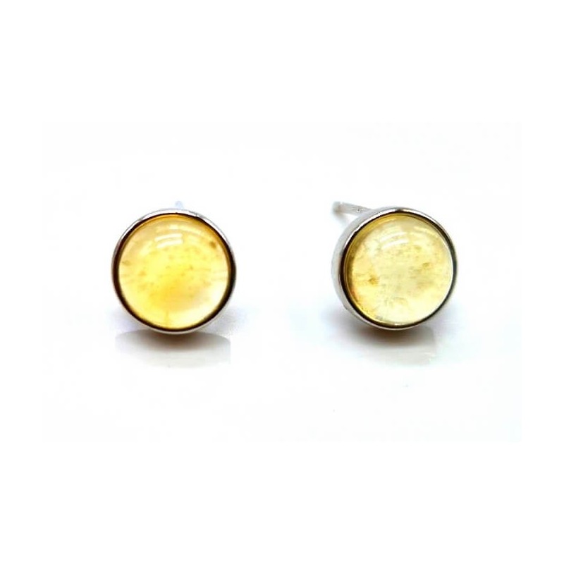 Boucles d'oreilles Argent 925 Citrine ronde polie