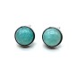 Boucles d'oreilles Argent 925 Amazonite ronde polie