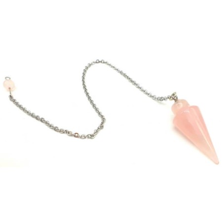 Pendule Goutte Quartz Rose 3cm