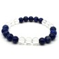 Bracelet Lapis & Cristal 3-Mix perles 8mm