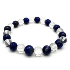 Bracelet Lapis & Cristal 1-Mix perles 8mm