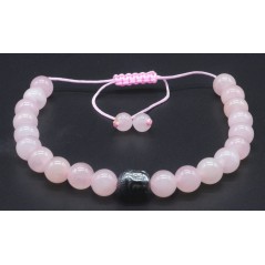 Bracelet en Quartz Rose Ajustable