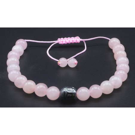 Bracelet en Quartz Rose Ajustable