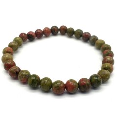 Bracelet Unakite perles 6mm