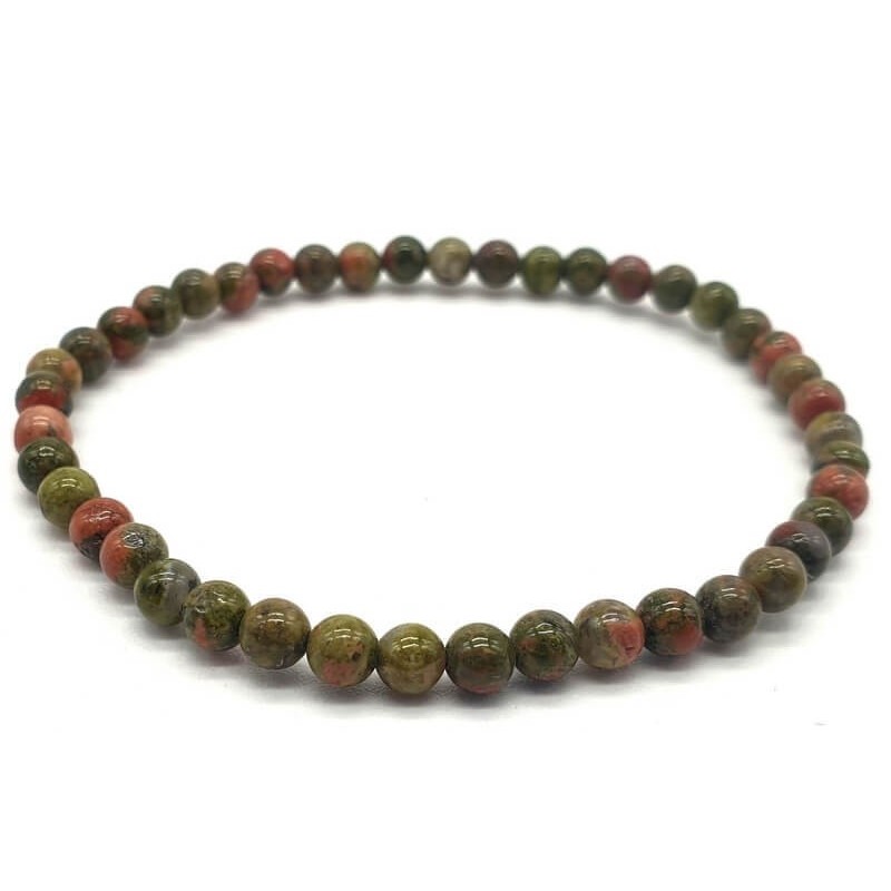 Bracelet Unakite perles 4mm