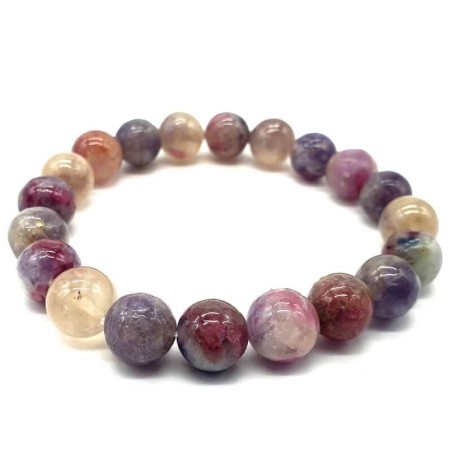 Bracelet Tourmaline Multicolore perles 10mm