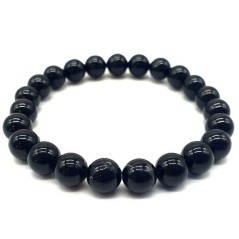 Bracelet Tourmaline Noire perles 8mm