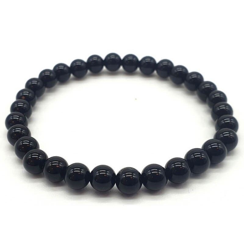 Bracelet Tourmaline Noire perles 6mm