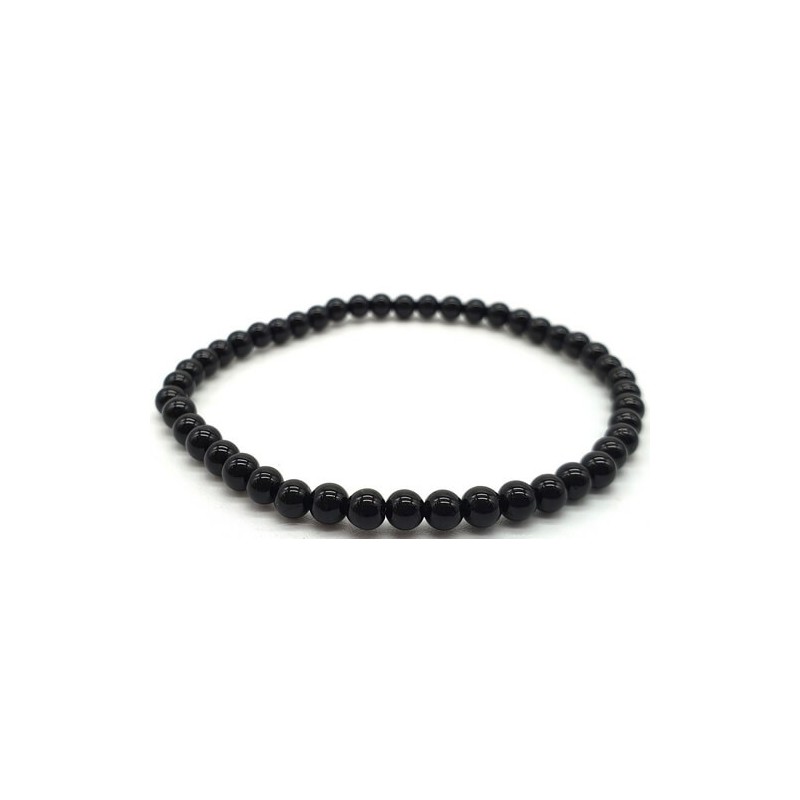 Bracelet Tourmaline Noire perles 4mm