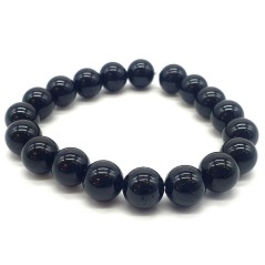 Bracelet Tourmaline Noire perles 10mm