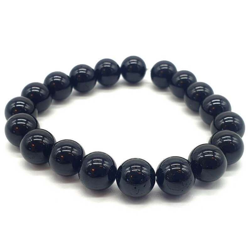 Bracelet Tourmaline Noire perles 10mm