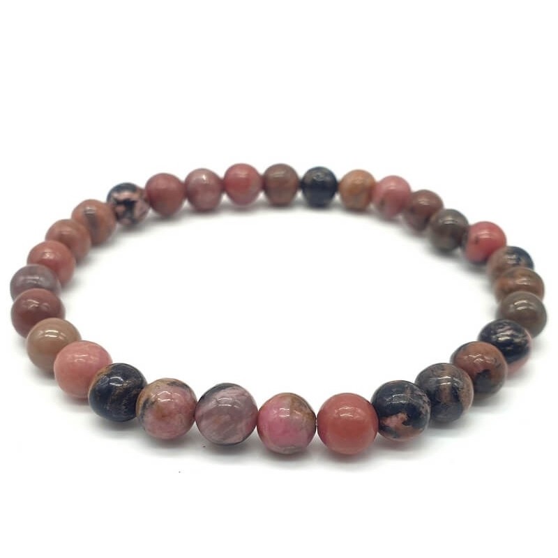 Bracelet  Rhodonite perles 6mm